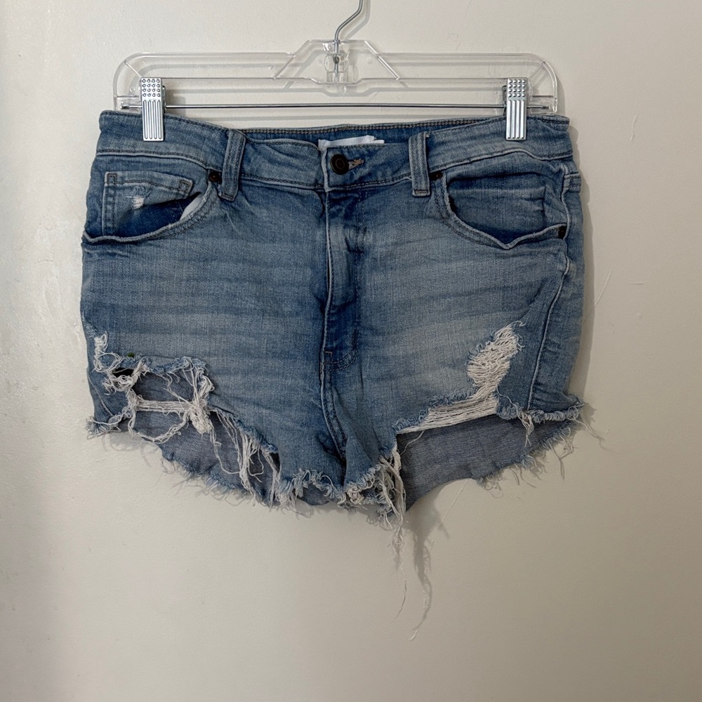 Oasis Blue Distressed Jean Shorts